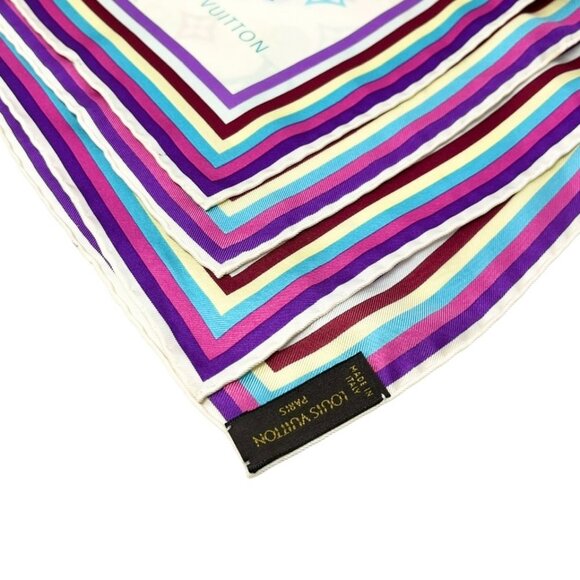 LOUIS VUITTON Vintage LV Eye Love Monogram Logo Multicolor Scarf Wrap [105707] - Picture 7 of 13